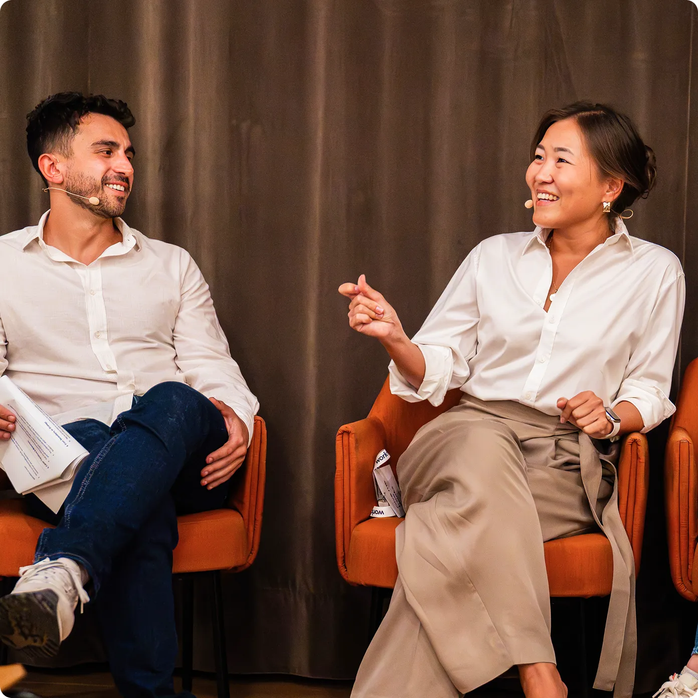 Professionals collaborating in a bright modern office meeting
