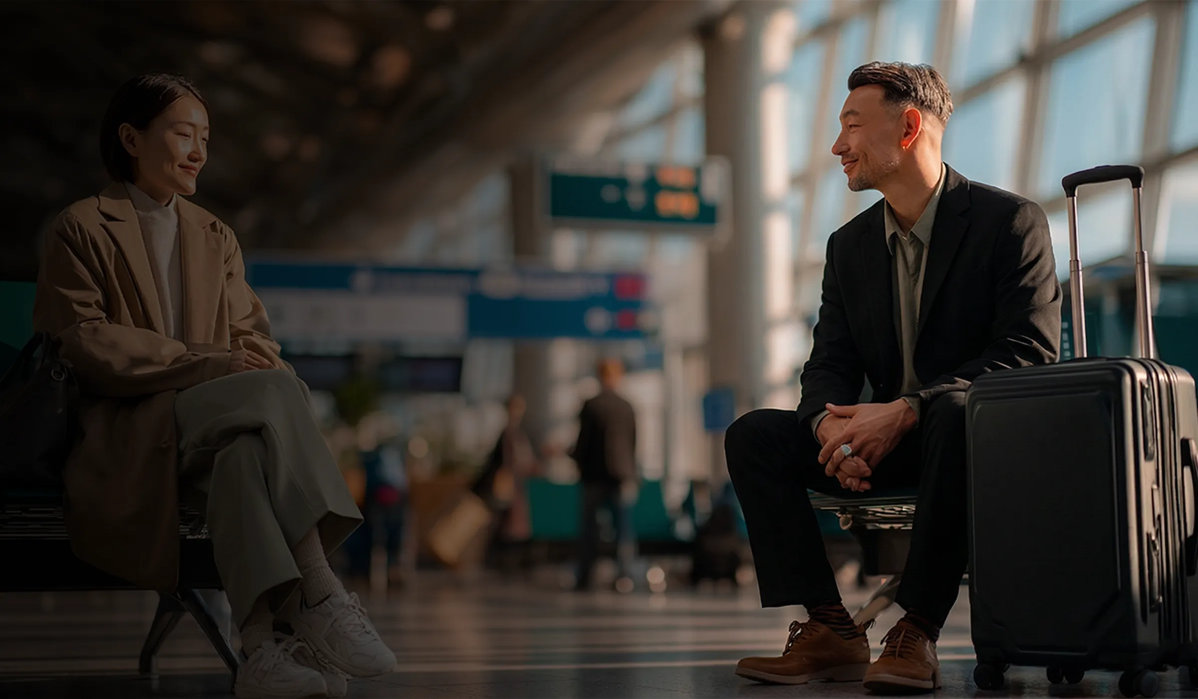 Business professional traveling